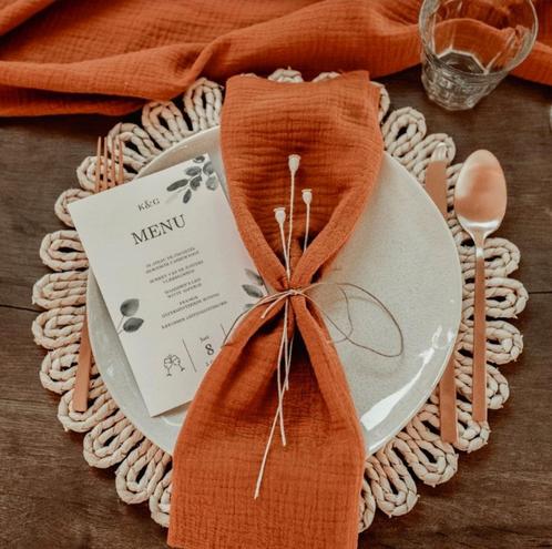 Placemats rotan te huur, 21 diner decoratie, onderbord, Hobby en Vrije tijd, Feestartikelen | Verhuur, Nieuw, Ophalen