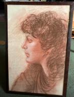 Pastel portret   “young yougoslav woman”, Ophalen of Verzenden