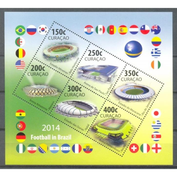 Curacao 217 postfris WK Voetbal 2014, Postzegels en Munten, Postzegels | Nederlandse Antillen en Aruba, Postfris, Verzenden
