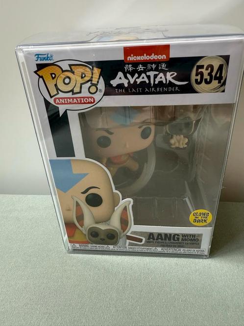 Funko Pop Avatar Aang met Momo #534 GITD, Kinderen en Baby's, Speelgoed | Actiefiguren, Nieuw, Verzenden