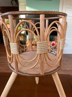 Retro rieten plantenhouder, Gebruikt, Mand, Rond, Ophalen of Verzenden