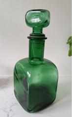 Vintage groen glazen karaf en stop Italiaans Empoli jaren 70, Antiek en Kunst, Antiek | Glas en Kristal, Ophalen of Verzenden