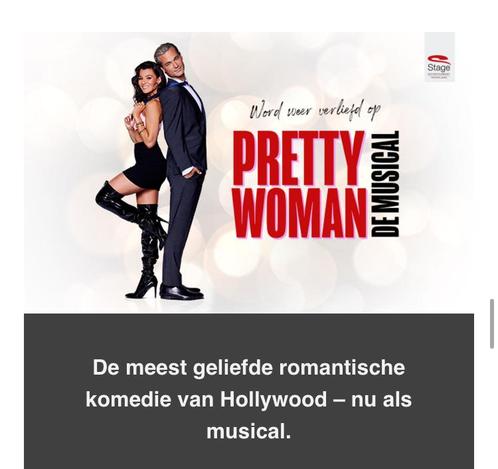 Tickets musical Pretty Woman. 1e rang!, Tickets en Kaartjes, Theater | Musical, Drie personen of meer