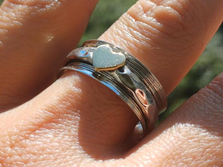 Vanoli 925 zilveren draai ring spinning ring hart maat 20, Sieraden, Tassen en Uiterlijk, Ringen, Nieuw, Dame, 19 tot 20, Zilver