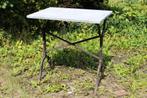 Brocante - Kleine tuintafel met marmeren blad!, Ophalen, Gebruikt
