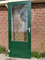 Hardhouten achterdeur 82,7x201cm., Doe-het-zelf en Verbouw, 80 tot 100 cm, Gebruikt, Glas, Buitendeur