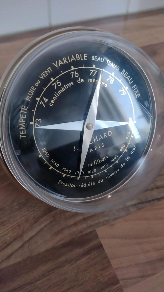 Vintage jules Richard bol barometer Design zeldzaam, Audio, Tv en Foto, Weerstations en Barometers, Gebruikt, Barometer, Ophalen of Verzenden