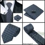 Dennis Gadgets: 100 % zijden stropdas ( 3 delig !! ) DG 0750, Ophalen of Verzenden, Nieuw, Blauw, Met patroon