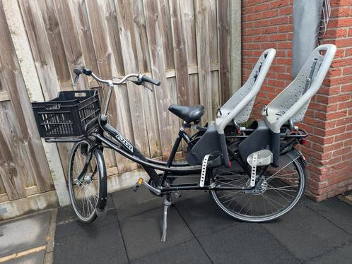 Azor Tweeling fiets inclusief stoeltjes/zitjes, Fietsen en Brommers, Fietsen | Dames | Moederfietsen, Zo goed als nieuw, Overige merken