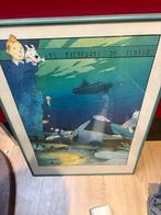 Kuifje Onderzee poster - Ingelijst, Ophalen of Verzenden, Zo goed als nieuw, Reclamebord