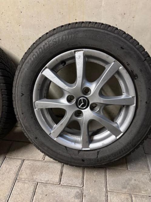 4 velgen met winterbanden Mazda, Auto-onderdelen, Banden en Velgen, Banden en Velgen, Winterbanden, 15 inch, 185 mm, Personenwagen