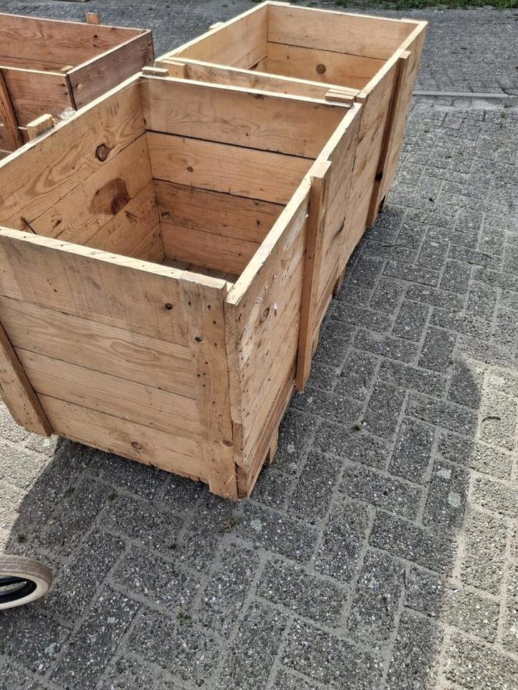 Houten kisten  decoratie, Tuin en Terras, Bloembakken en Plantenbakken, Zo goed als nieuw, Hout, Binnen, 60 cm of meer, 60 tot 100 cm