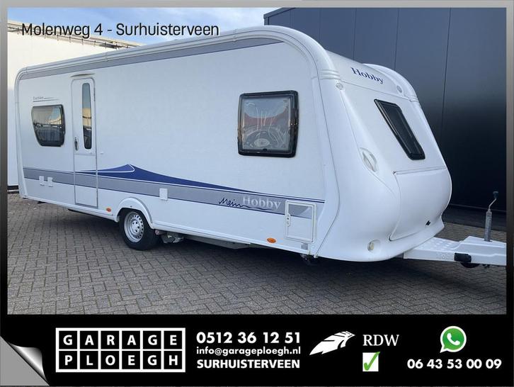 Hobby 560 Excelsior Dak Airco Mover Frans bed Voortent, Caravans en Kamperen, Caravans, Bedrijf, 1250 - 1500 kg, Hobby