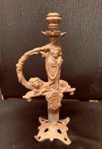 Kandelaar oude bronzen koperen zwaard kandelaar., Ophalen of Verzenden