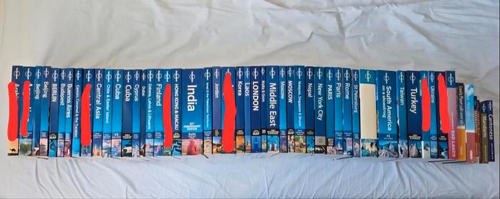 Collectie Lonely Planet Reisgidsen - 45 stuks, Boeken, Reisgidsen, Gelezen, Reisgids of -boek, Lonely Planet, Ophalen of Verzenden