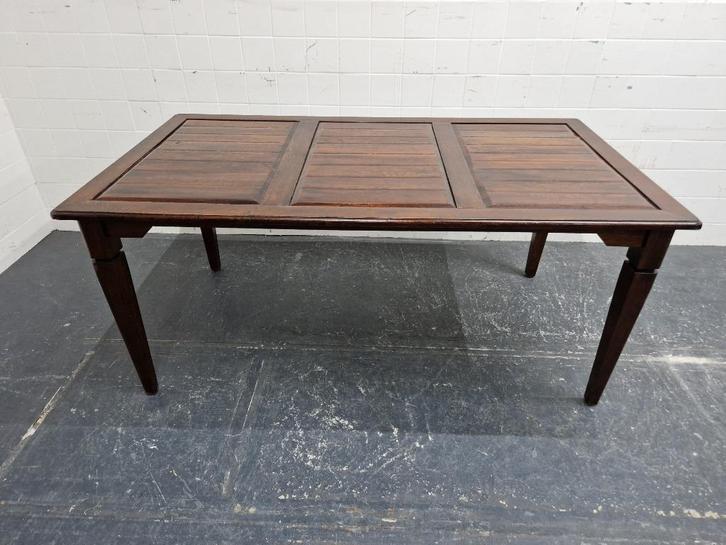 Massief donker eiken eettafel / eetkamertafel, Huis en Inrichting, Tafels | Eettafels, Gebruikt, 50 tot 100 cm, 150 tot 200 cm