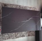 Zwarte marmerlook salontafel, Marmerlook, 100 tot 150 cm, Nieuw, Glas