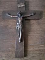 Kruisbeeld Hout met Rood Koper, Verzamelen, Ophalen of Verzenden, Zo goed als nieuw, Beeld(je)