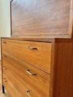 Vintage wandmeubel simpla lux teak hout jaren 50/60/70, Ophalen, Gebruikt, 100 tot 150 cm, Minder dan 150 cm
