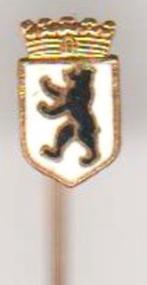 Berlin beer/ Berlijnse beer emaille-goudkl. in prima staat, Verzamelen, Speldjes, Pins en Buttons, Verzenden, Zo goed als nieuw