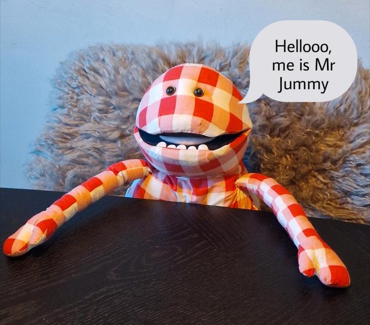 Mr Jummy - Een vrolijk maatje gezocht ️, Kinderen en Baby's, Speelgoed | Knuffels en Pluche, Zo goed als nieuw, Overige typen