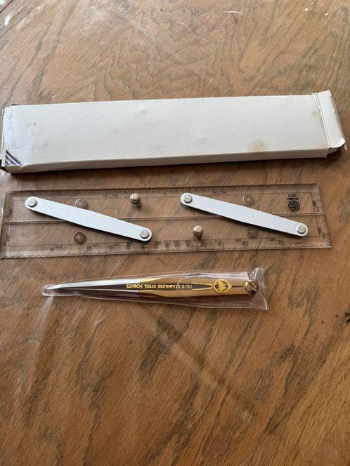 Parallel liniaal en kaartpasser voor vaarbewijs, Hobby en Vrije tijd, Cursusmateriaal, Zo goed als nieuw, Overige typen, Meerdere media