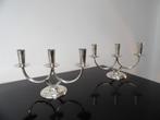 Art Deco Fifties Deense Kandelaars Berg, verzilverd, Antiek en Kunst, Antiek | Kandelaars, Ophalen of Verzenden, Zilver