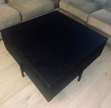 Salontafel visgraat 100x100x45 cm zwart beschikbaar voor biedingen