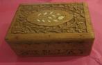 Vintage houten handgemaakte sieradendoos., Antiek en Kunst, Ophalen of Verzenden