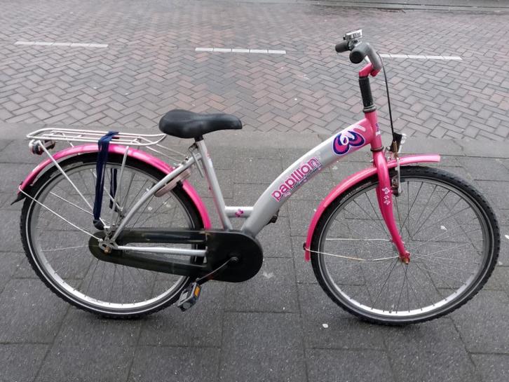 Bike Fun Papillon 26 inch meisjesfiets, Fietsen en Brommers, Fietsen | Meisjes, Gebruikt, 26 inch of meer, Handrem, Ophalen