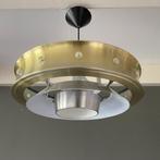 Vintage jaren 60 70 aluminium hanglamp Deens Lyfa Lakro, Huis en Inrichting, Lampen | Hanglampen, Gebruikt, Metaal, Ophalen of Verzenden