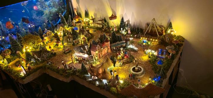 Compleet Efteling Kerstdorp met Ondergrond, Verzamelen, Speelgoed, Gebruikt, Ophalen of Verzenden