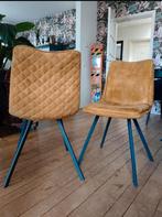 2 gave velvet oker/gouden eetkamerstoelen, Ophalen, Zo goed als nieuw