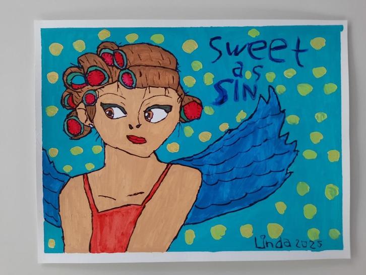 Schilderij sweet as sin 25, Antiek en Kunst, Kunst | Schilderijen | Modern, Ophalen of Verzenden