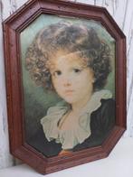 Brocante satijn afbeelding J B Greuze, Ophalen of Verzenden