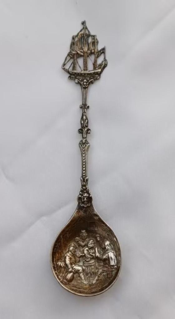 Zilveren lepel van Van Eldik III / 1919 / 835 zilver / schip, Antiek en Kunst, Antiek | Bestek, Ophalen of Verzenden