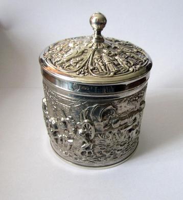 Herbert Hooijkaas Douwe Egberts Theebus groot verzilverd beschikbaar voor biedingen