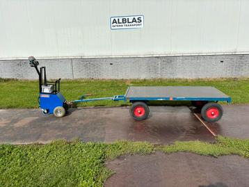 Elektro looptrekker met aanhangwagen transportwagen beschikbaar voor biedingen