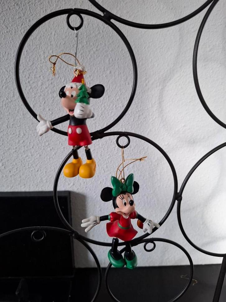 Disney kerst ornamenten set mickey en minnie mouse, Verzamelen, Disney, Zo goed als nieuw, Beeldje of Figuurtje, Mickey Mouse