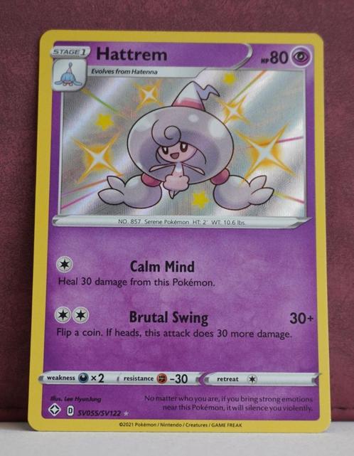 Hattrem Baby Shiny SV055-SV122 Shining Fates Pokémon Kaart, Hobby en Vrije tijd, Verzamelkaartspellen | Pokémon, Nieuw, Losse kaart