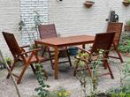 Houten tuinset met tafel en 4 verstelbare stoelen - klassiek, Ophalen, 4 zitplaatsen, Eettafel, Teakhout