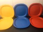 Set 6 Tupperware borden capingbord picnic kinderbord bord, Verzenden, Zo goed als nieuw, Rood, Overige typen