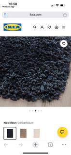 Donkerblauw vloerkleed - VOLLERSLEV IKEA, Huis en Inrichting, Ophalen, 100 tot 150 cm, Blauw, Zo goed als nieuw