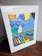 Grote ingelijste zeefdruk van Harrie Gerritz 80 X 60.5 kunst, Antiek en Kunst, Kunst | Litho's en Zeefdrukken, Ophalen