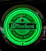 Heineken Bier neon klok groen logo klok (FH3026), Verzamelen, Biermerken, Nieuw, Reclamebord, Plaat of Schild, Heineken, Ophalen of Verzenden