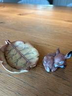 Lief Hertje op Blad - Porseleinen Beeldje, Ophalen of Verzenden, Zo goed als nieuw, Dier