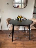 Ronde eettafel zwart, Ophalen of Verzenden, Zo goed als nieuw, Rond, 100 tot 150 cm
