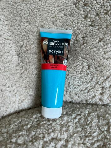 Van Bleiswijck acrylverf Turquoise no. 35. beschikbaar voor biedingen