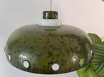 Space age vintage hanglamp groen zwart metaal glas, Ophalen of Verzenden, Zo goed als nieuw