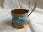 Origineel USSR theeglashouder, podstakannik, met glas, Antiek en Kunst, Ophalen